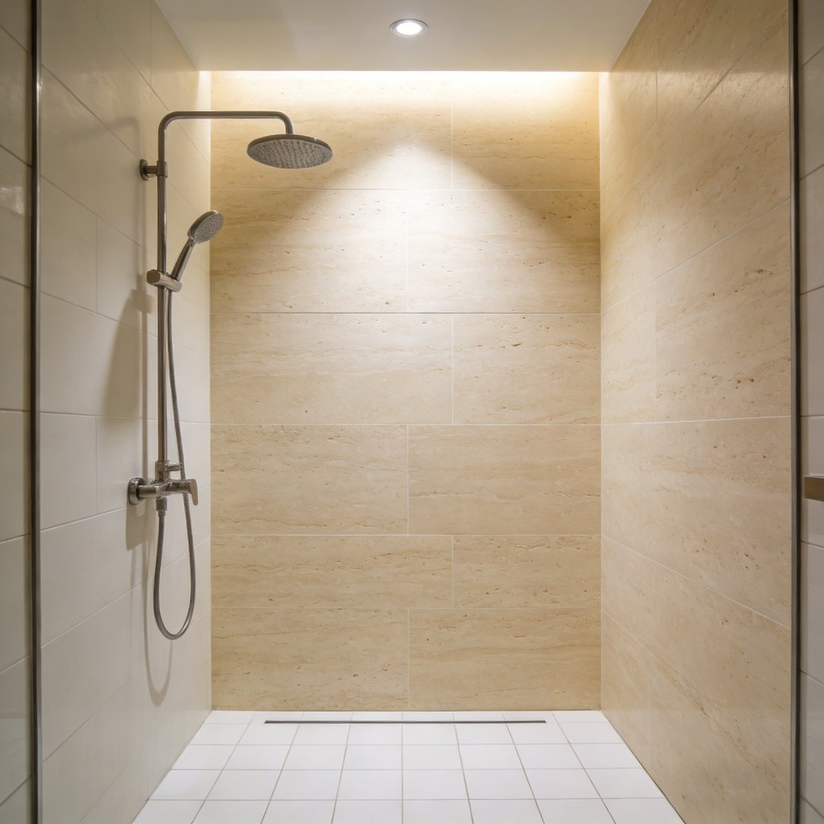 Moisture Proof SPC Alcove Shower Wall Set With Linear Lines For American Market