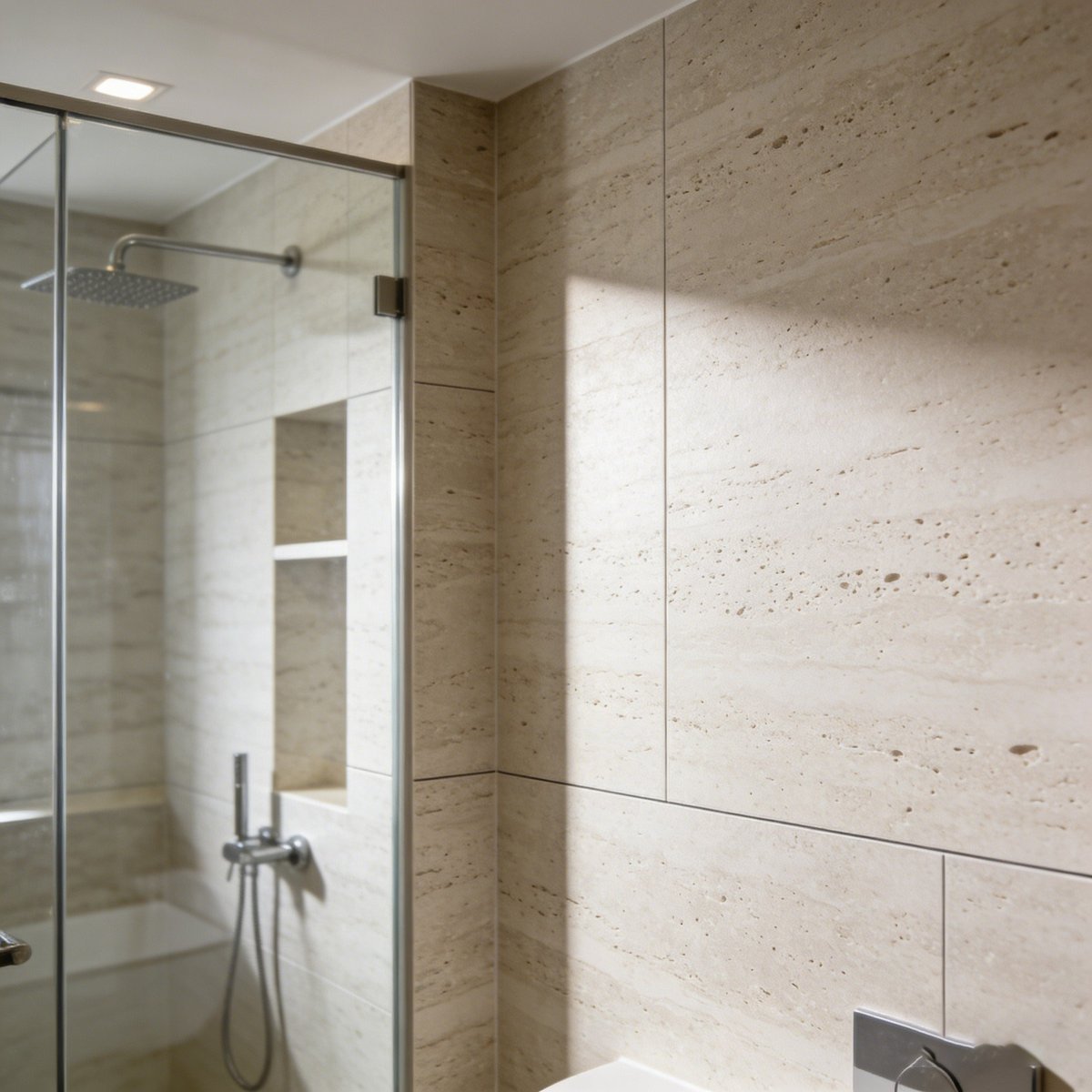 Moisture Proof SPC Alcove Shower Wall Set With Linear Lines For American Market thumbnail 2