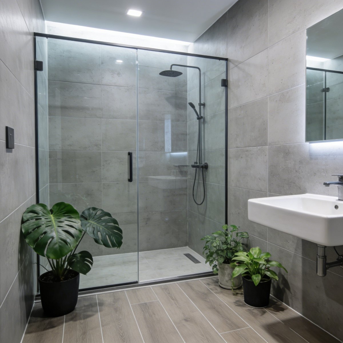 Project Grade SPC Alcove Shower Wall Set With Modern Line Design For Us Developers