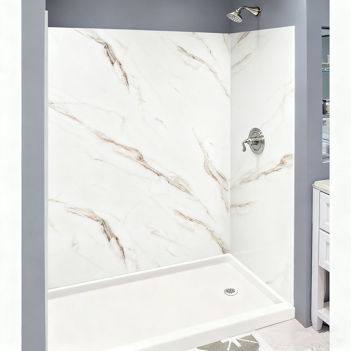 SPC Bathroom Wall Kit with Seamless Vein Pattern, Heavy Duty & Low Maintenance thumbnail 2